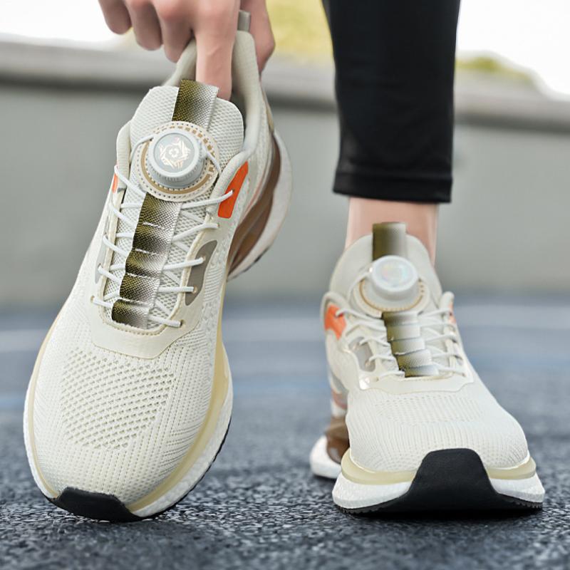 Spring and Autumn Summer Men's Rotating Button Running Shock Absorption Breathable Casual Sports Shoes