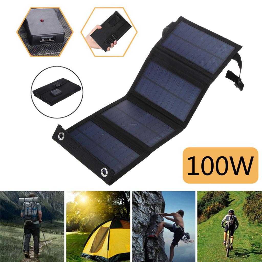 100W USB Foldable Solar Panel Portable Flexible Small Waterproof 5V Folding Solar Panel Cells For Phone Battery Charger