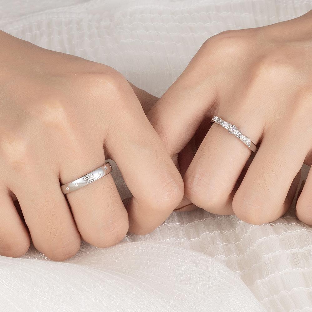 Little Prince & Rose Pink Diamond Star Couple Rings - Unisex, Fashionable & Versatile