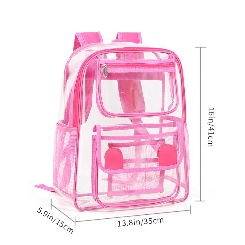 School bag Student PVC school bag Large capacity travel computer Cosmetics storage bag PVC transparent backpack