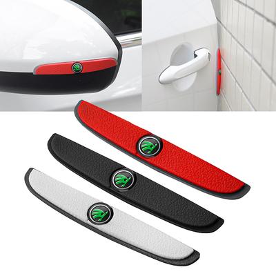 AAFQ1 4Pcs Rubber Anti Collision Strip Car Door Rearview Mirror Protector Stickers For Mk3 Yeti Kamiq Kodiaq Karoq Octavia Fabia