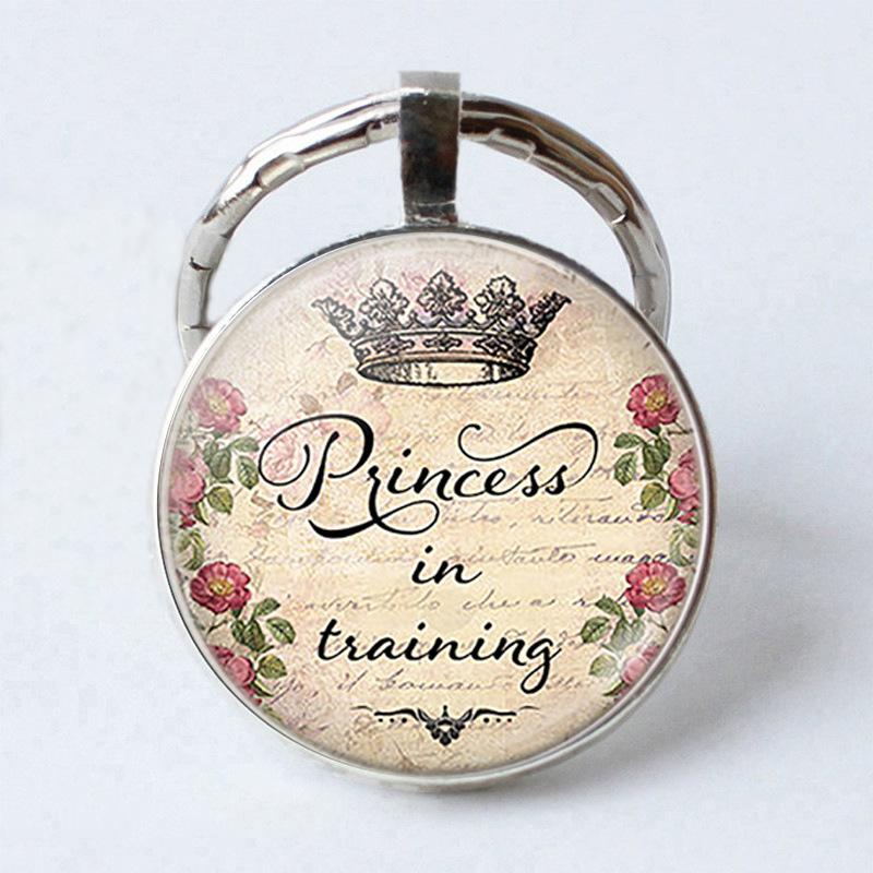 Keychain Accessories Pendant Floral Thanksgiving Text Good Friends Retro Personalized Keychain Gift Pendant