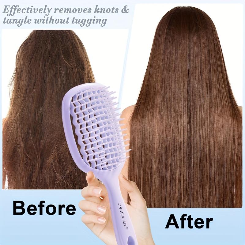 1pc Square Hollow Hair Brush for Men and Women | Wide Tooth Comb for Easy Detangling and Scalp Massage, Vented Detangling Wet Hair Brush,Bouncing Comb