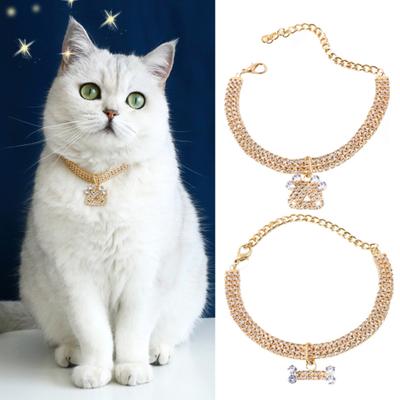 Pet Necklace Exquisite Pendant Fade-Resistant Zircon Shiny Cat Necklace Pet Jewelry Photography