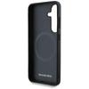 Mercedes Leather Horizontal Case         Debossed Curves Magsafe For Samsung Galaxy S25 Black