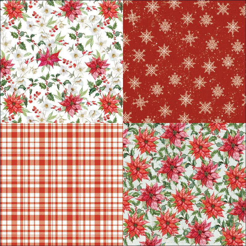 Blocco Carta Cartoncino 24 Fogli 6x6 Pollici Carta per Biglietti a Tema Cervi di Natale Modelli Monofacciali Carta per Scrapbooking Carta Decorativa per Stampa Artigianato