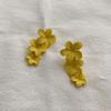 Women's 925 Silver Korean Dongdaemun Petal Dangle Earrings - Summer Flower Design, Trendy & Versatile Stud Earrings