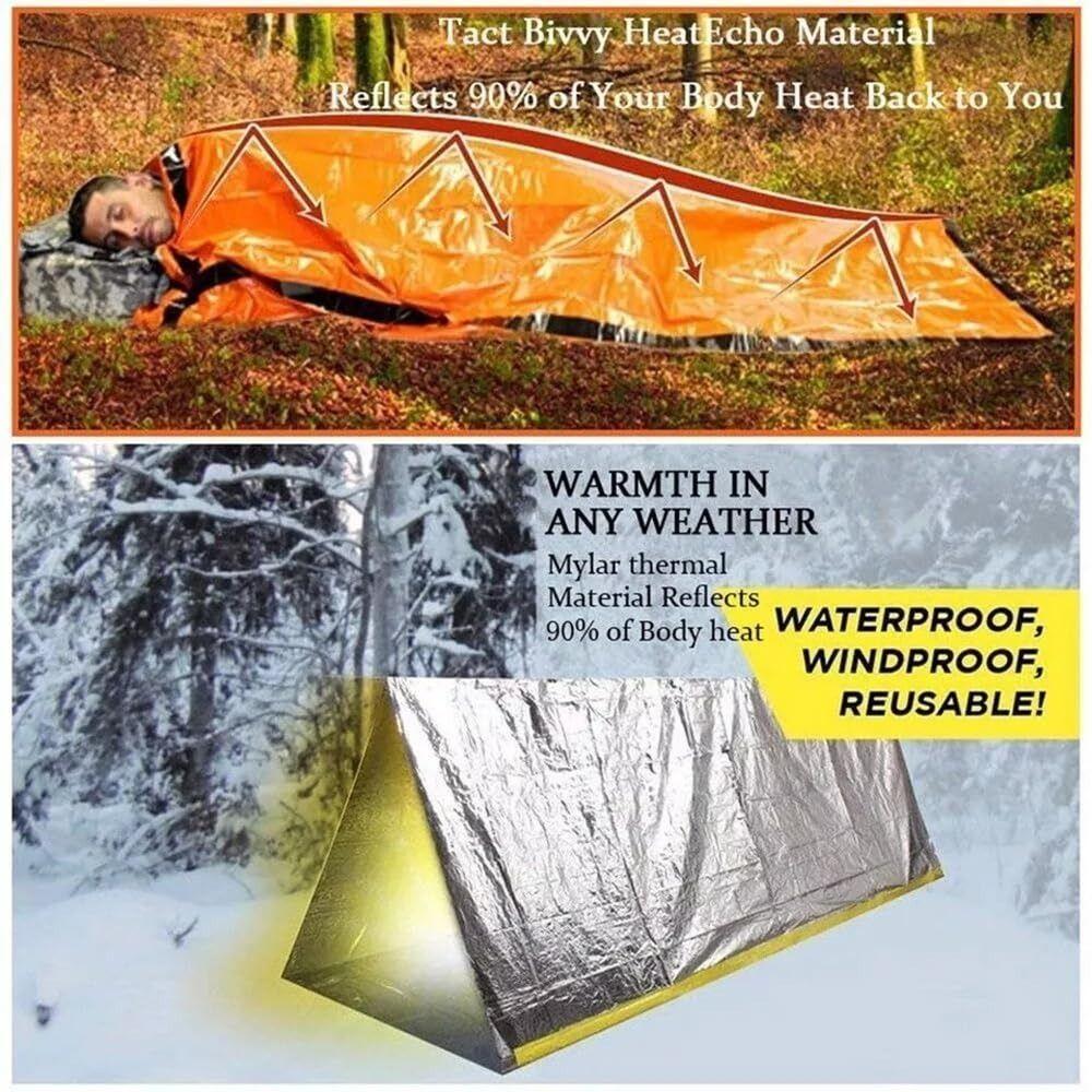 Portable Emergency Sleeping Bag Windproof Bivy Blanket Mini Emergency Survival Sleeping Bag