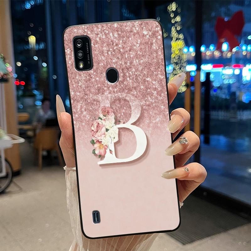 

Phone Case For ZTE Blade A51/A7P Soft Black Case ZTE Blade A51/A7P Unique Fashion A-Z Letter Shiny Starry Sky Anti-scratch Cover ZTE Blade A51