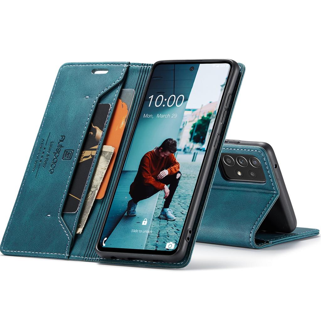 Premium Vintage Leather Wallet Case for Samsung Galaxy A52 4G/5G/A52S 5G - Flip Cover with Card Holder, Shockproof Retro Style (4 Colors)