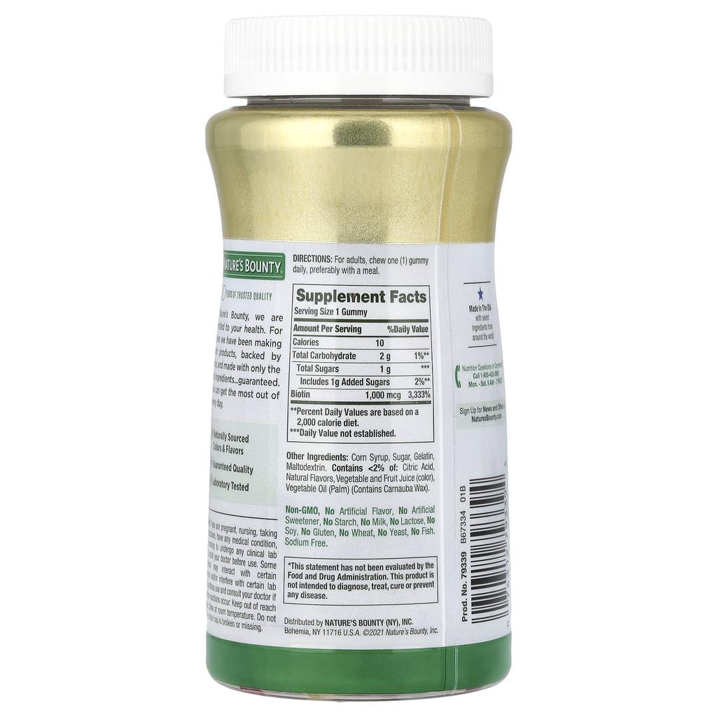 Nature's Bounty, Biotin-Gummis, Trauben-, Orangen- & Kirschgeschmack, 1.000 mcg, 110 Gummis