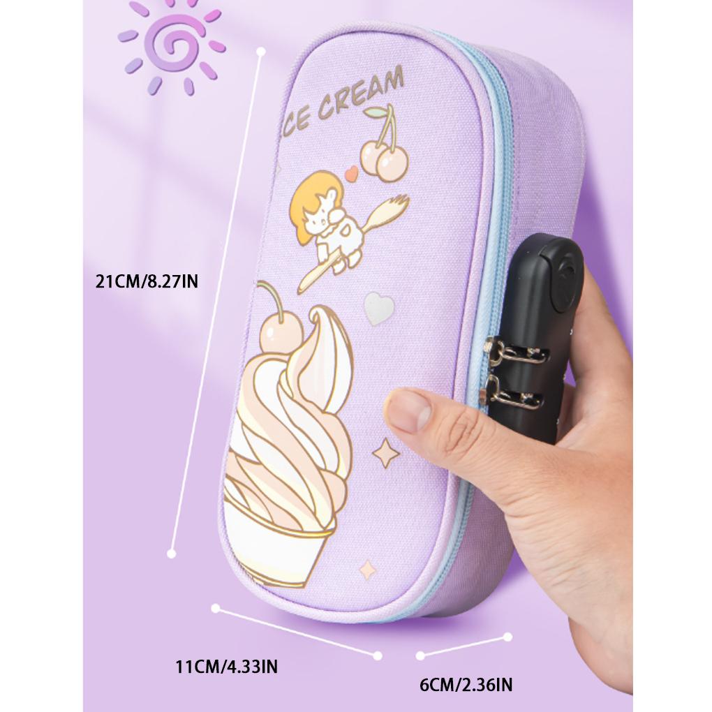 Password Pencil Case Multifunctional Pencil Case Large Pouch For Student Password Pencil Case With Lock Pencil