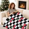 Checkerboard Cherry Blankets for Couch Sofa Bed Throw Blanket Super Soft Lightweight Warm Gift for Women Men Kids Indoor Home Decor 40X50in