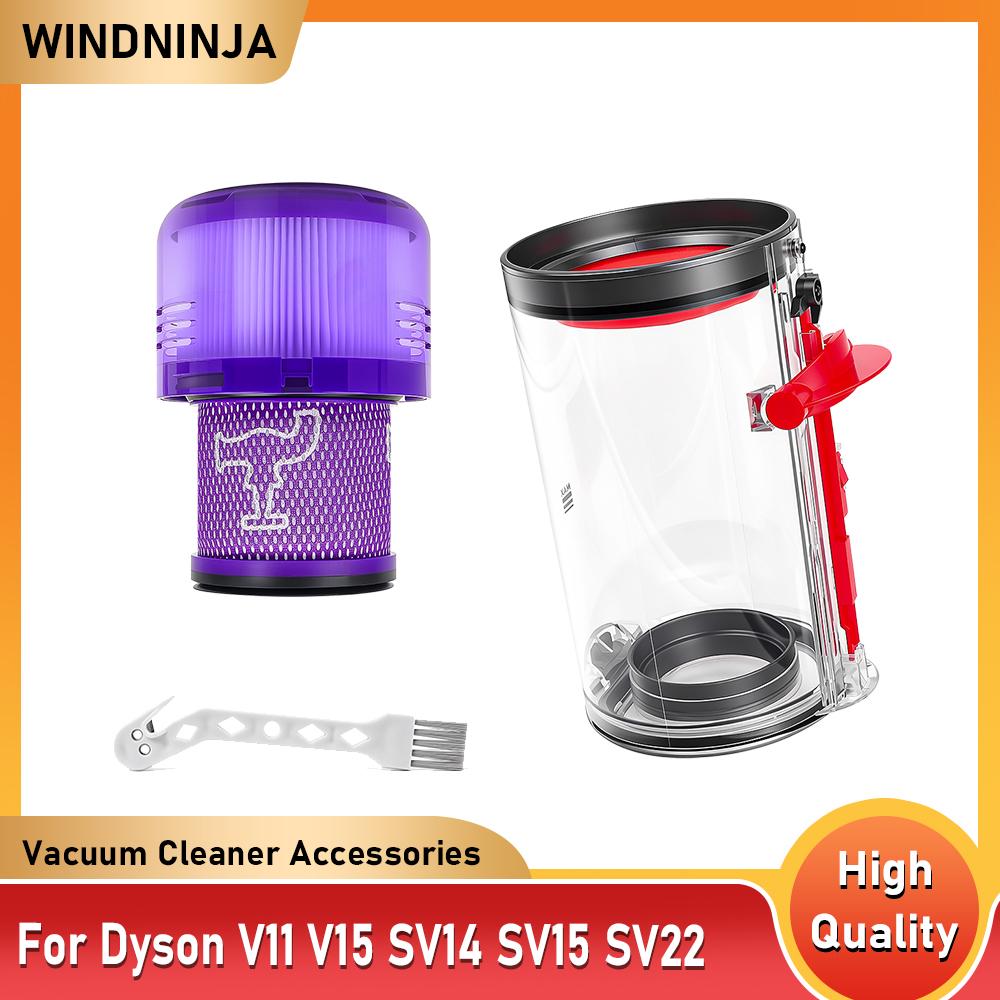 Upgraded Canister with HEPA Filter Replacement for Dyson V11 V15 SV14 SV15 SV22 Vacuum Cleaner Dust Bin Spare Part Dust Bucket