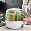 Rotating Rice Storage Bin with Divided Sealed Food-Grade Jars