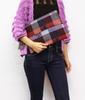 Marushin Disney Mickey Mouse Clutch H25 X Traditional Made with Wool Fabric by 2335017000 Bag, W33cm, Check, MOON, UK,