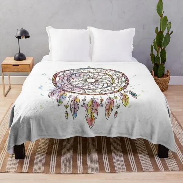 Colorful Dreamcatcher Bohemian Super Soft Fleece Throw Blanket Lightweight All Season Warm King Queen Size Blanket Lightweight