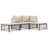 VidaXL Salon de Jardin 4 pcs avec Coussins, Mobiliers de Patio avec Dossier, Ensemble de Canapés, Meubles de Terrasse 3186726