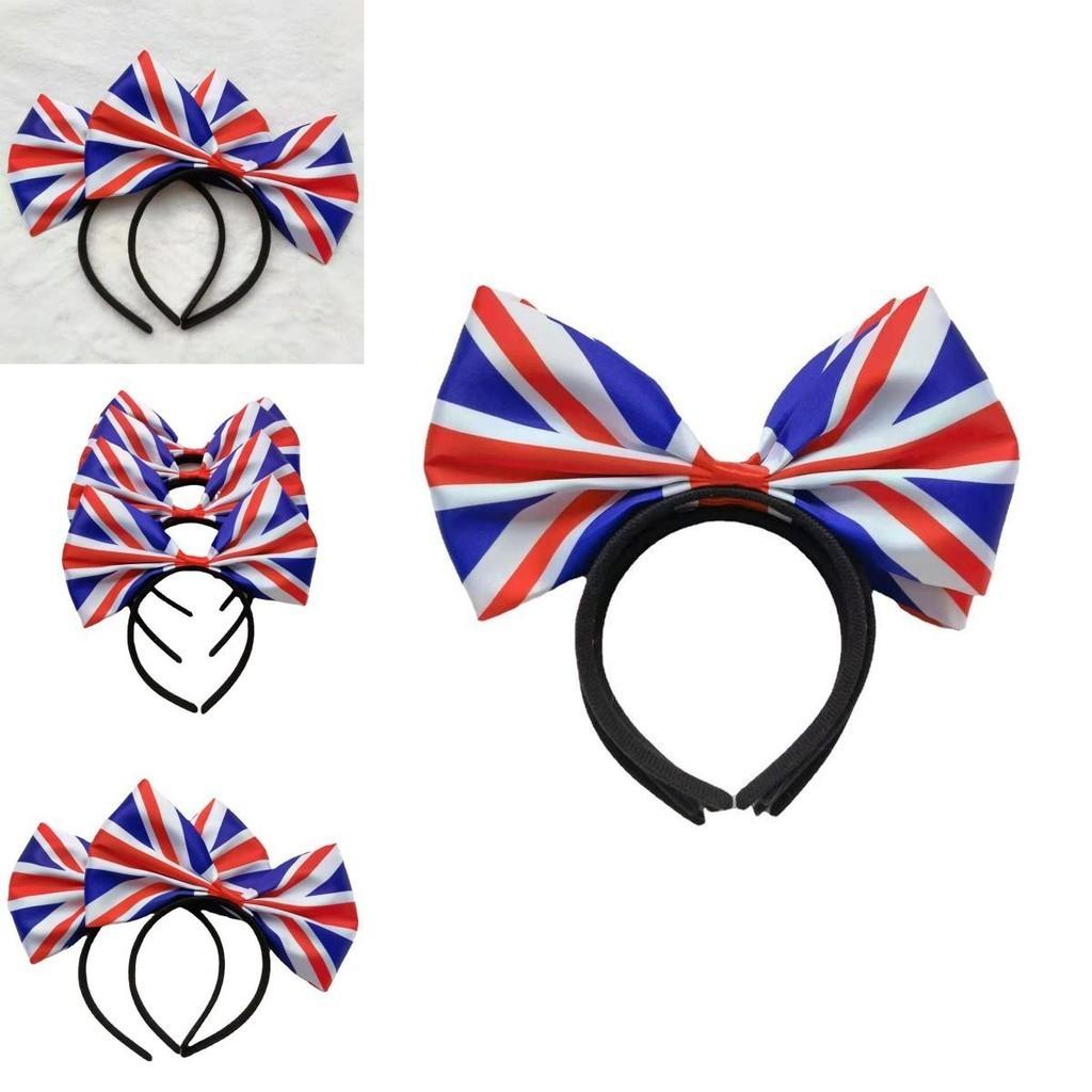 British Union Jack Bow Tie Headband Hairband For Platinum Jubilee Celebrations Unisex