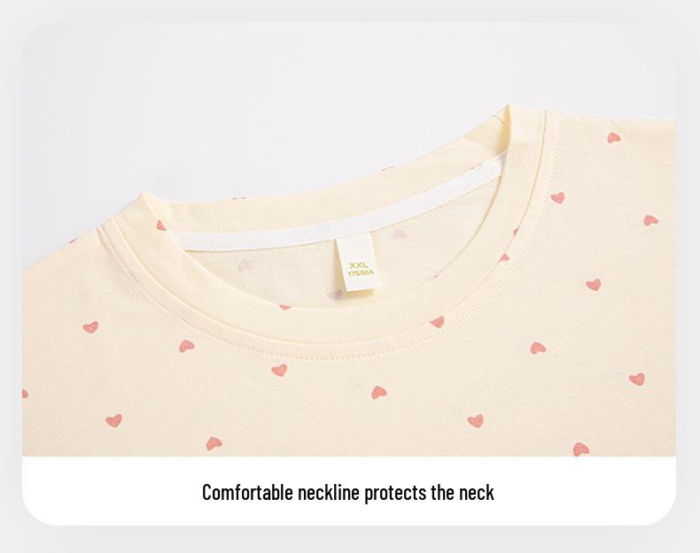 Damen Süßer Stil Langarm Mittellang Baumwoll-Nachthemd für Herbst