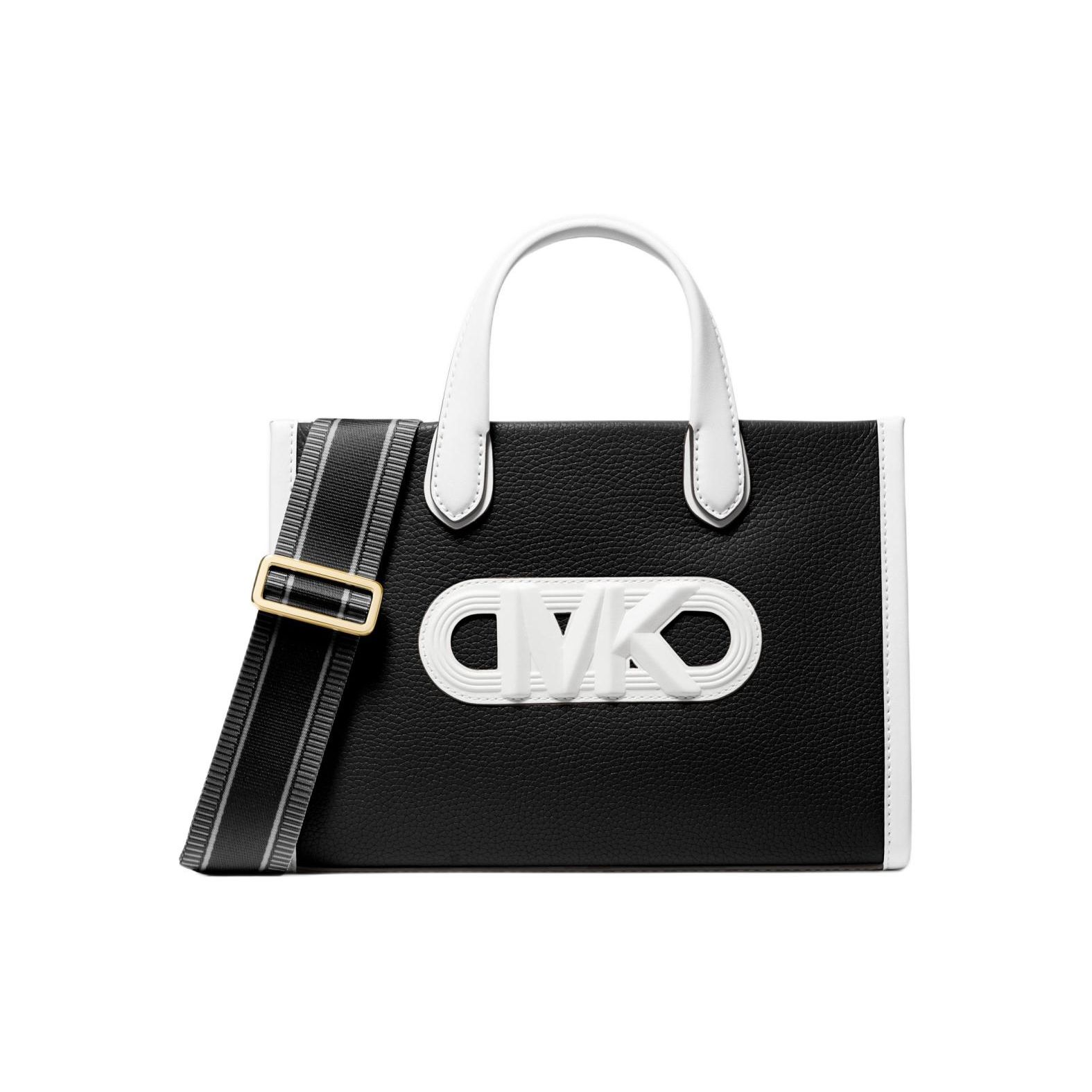 

Michael Kors Gigi Logo Leather Tote Bag Women tote bags Black White 30S4G3GM5Y-012 Basic Set (Bag+Dust Bag)
