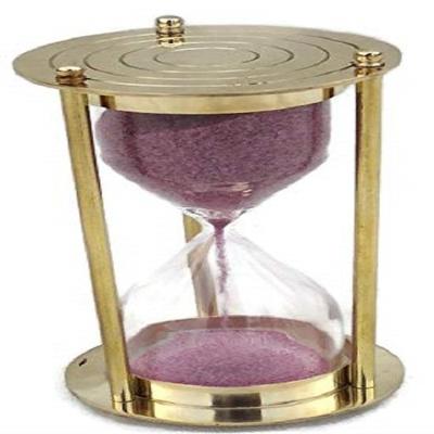 5 Minutes Brass Sand Timer Hourglass Timer Brass Sand Timer Antique Sand Clock Hourglass Clock for Gift Home Decor 15.24 Cm