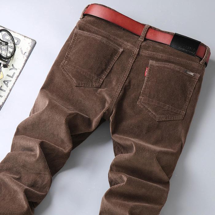 Autumn And Winter New Corduroy Pants Straight Leg Slim Fit Elastic Business Versatile Men'S Business Casual Pants