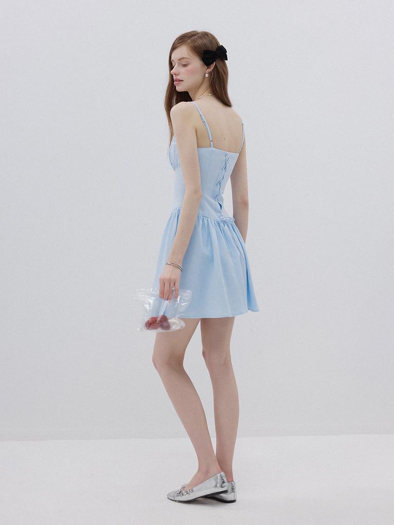 Sinseuden Cotton Candy Strap Mini Dress Sky Blue