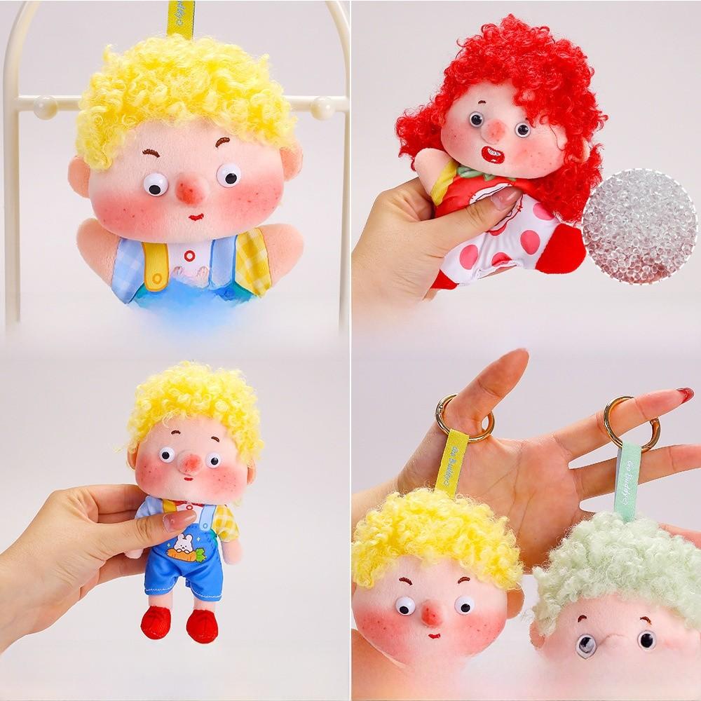 Creative Happy Plush Keychain With Polyester Fiber For Gift And Decoration