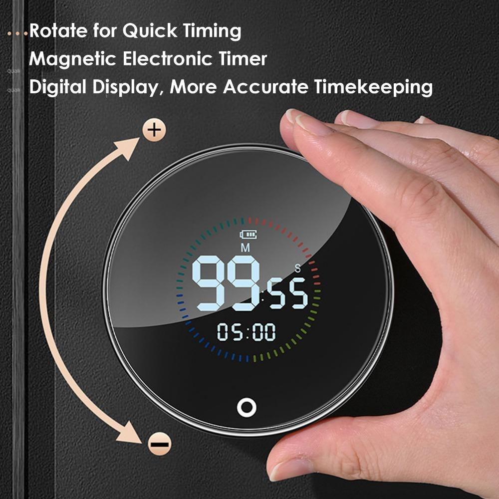 USB Charging Digital Clock Magnetic Suction Self-discipline Timer Rotary Timer Student Study
