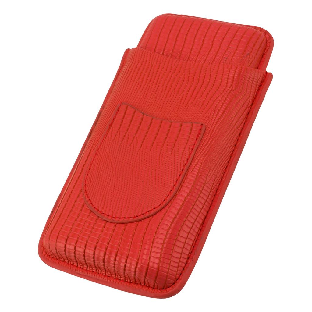 Cigar Holder Portable Moisturizing Comfortable Touch Colorfast Precise Stitching Travel Cigar Case for Men Red