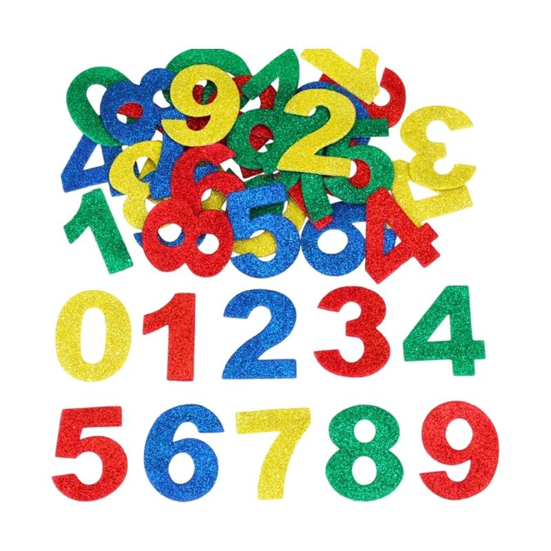 Glittering Number Star Heart Flower Foam Sticker for Birthday Card Making Notebook Journal Classroom Wall Decoration