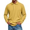 Men's Casual Style Solid Color Loose  Shirt Long-sleeved Top
