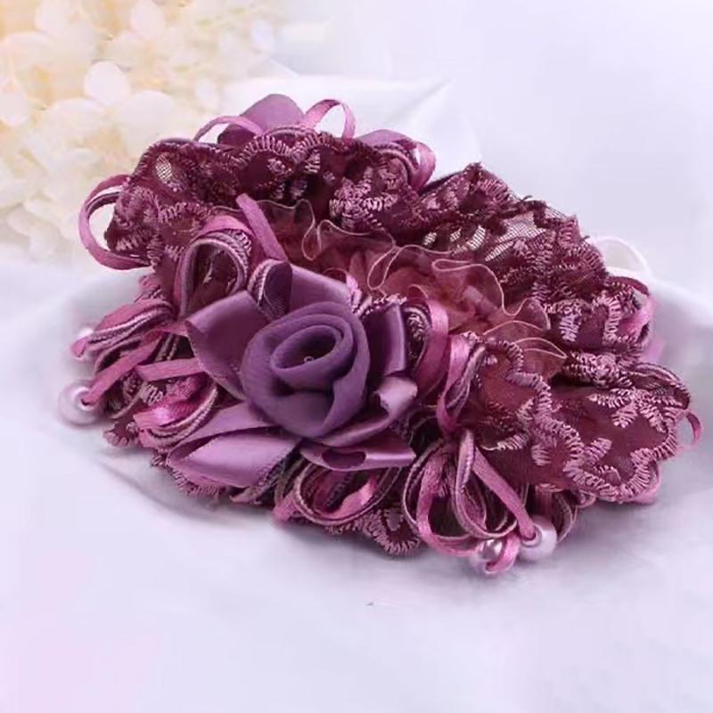 Korean Style Lace Big Head Flower Rubber Band Large Intestine Hair Band Updo Hair Elastics Girls Items Hair Ties
