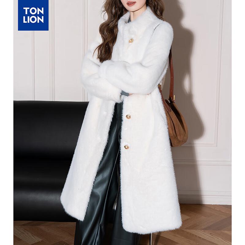 

TonLion Women s Long Faux Fur Winter Coat M