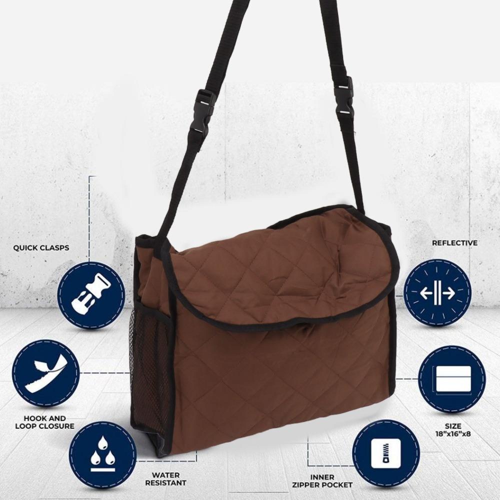 

Quilted Cotton Walker Storage Bag Durable Walker Backpack Bag Manual Wheelchairs