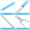 Wardrobe Hook Pole Adjustable Splicing Clothes Rod Stainless Steel Plastic Clothes Reach Tool Home Balcony Closet Hook Pole