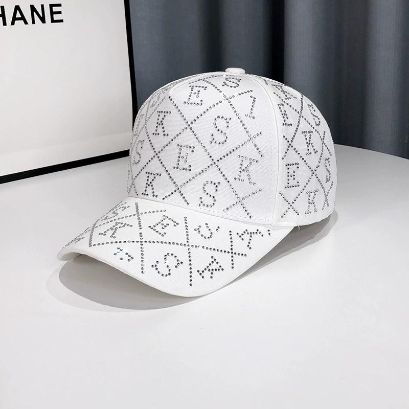 2023 Spring New Women Rhinestone Letter M Baseball Caps Adjustable Hip Hop Fashion Shiny Hats Outdoor Travel All-match Caps