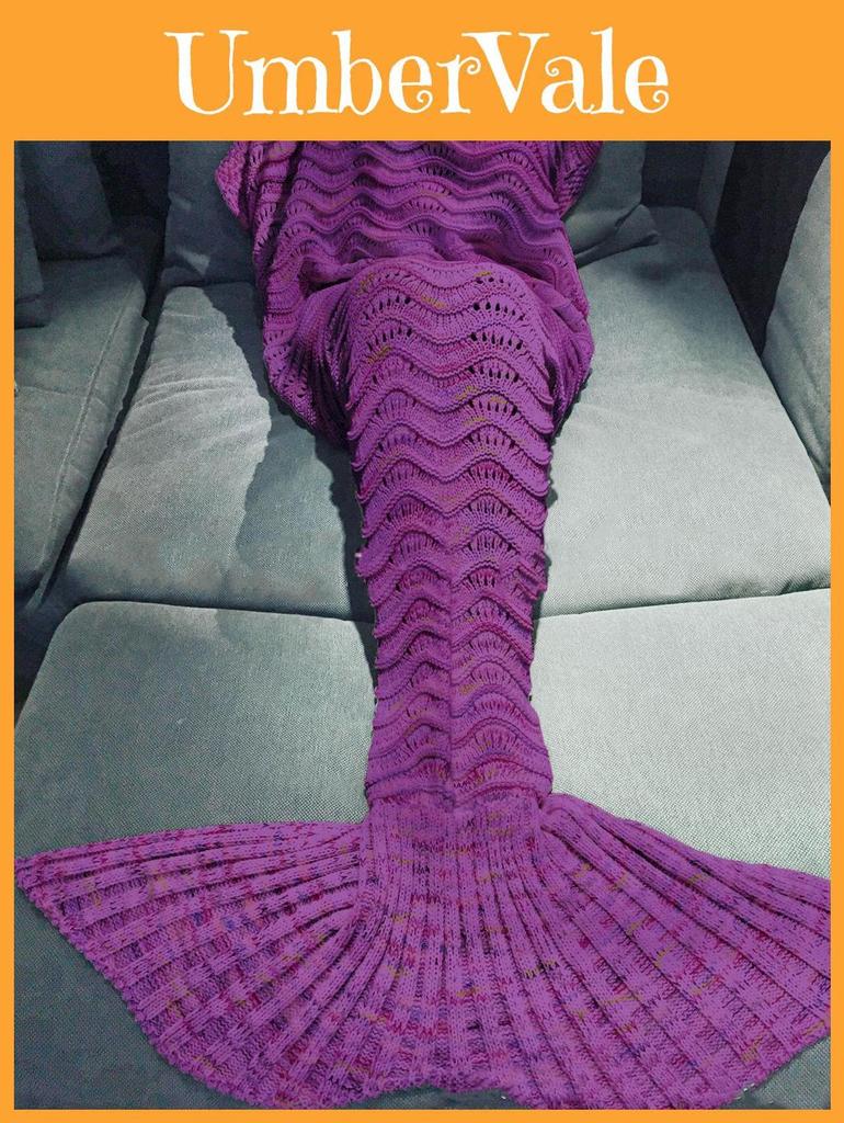 Fairy Tail Wool Mermaid Blanket With Heart Pattern For Cozy Home Decor