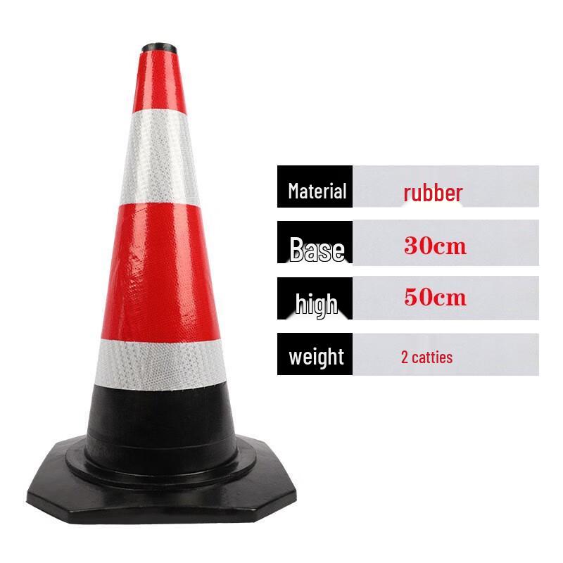 HuaHengZhen PVC Rubber Reflective Traffic Cones (3-Pack)