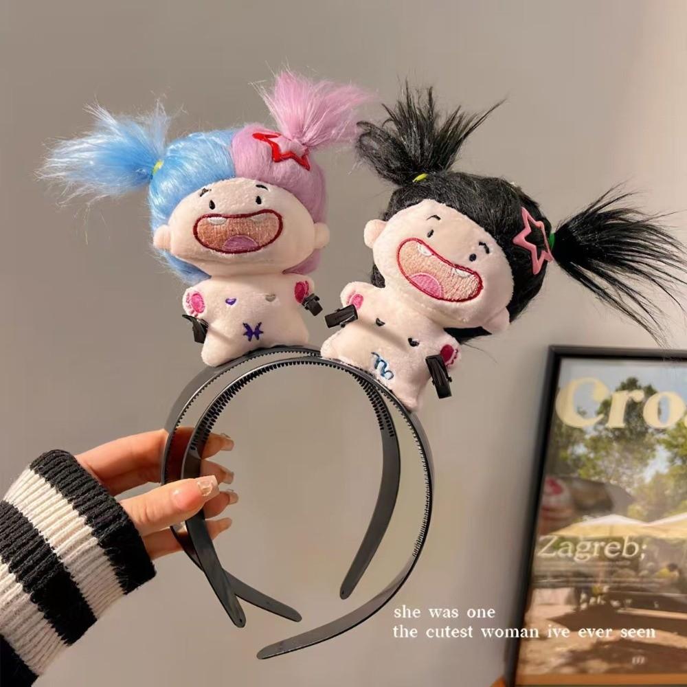 New Wash Face Cartoon Hairband Headpiece Women Girl Hair Accessories Funny Doll Headbands Soft Headwear Headband
