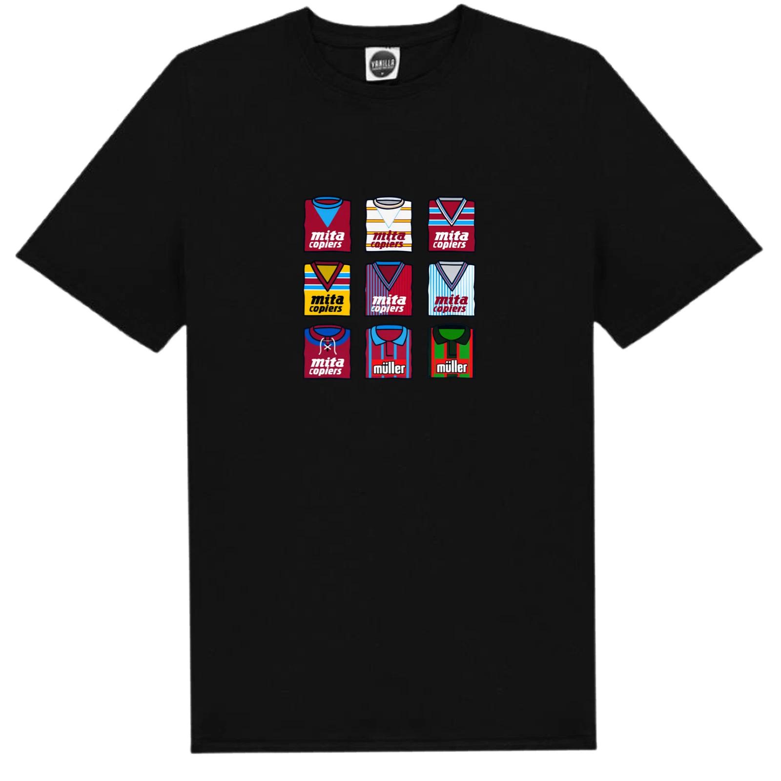 Aston Villa FC T-Shirt Old Shirts Of The Past Style Logo Shirt Fan Art XL