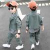 Boys' Spring/Fall Outfit Set Korean-Style Workwear Jacket + Pants Handsome Set