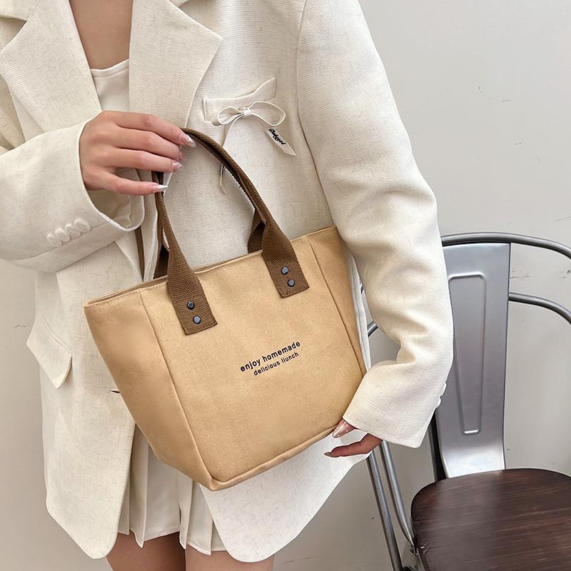 Chic Street Style Large Capacity Canvas Tote Bag For Daily Use In Multiple Colors