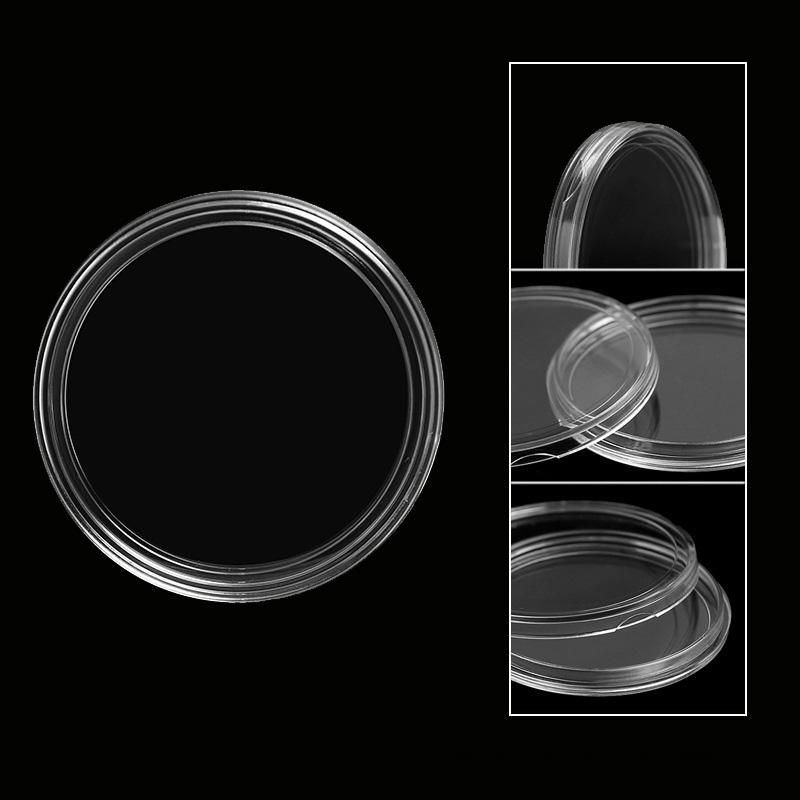 60Pcs/Set Double Buckle Design Round Coin Collection Holder Containers Capsule Professional PS Transparent Coin Storage Box