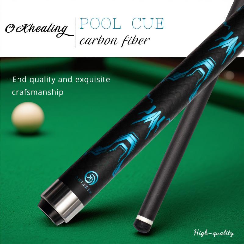 OKHEALING Carbon Fiber Pool Cue Stick Low Deflection Billiard Cue 11.8mm Tip, Radial Pin Joint 147cm/58inch Length 19oz Weight, Play Cue