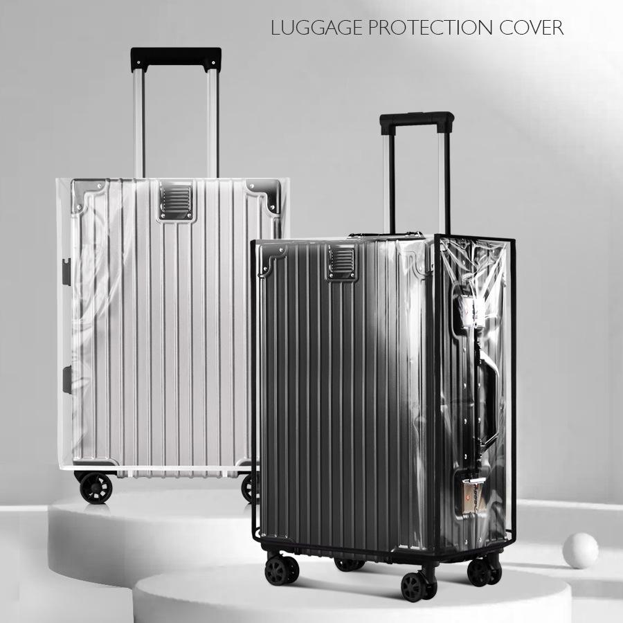 

Прозорий ПВХ чохол для багажу - Водонепроникний, Стійкий до подряпин Захисник дорожньої валізи, Дощовик, Підходить для багажу 18-30 дюймів 18 inch чорний