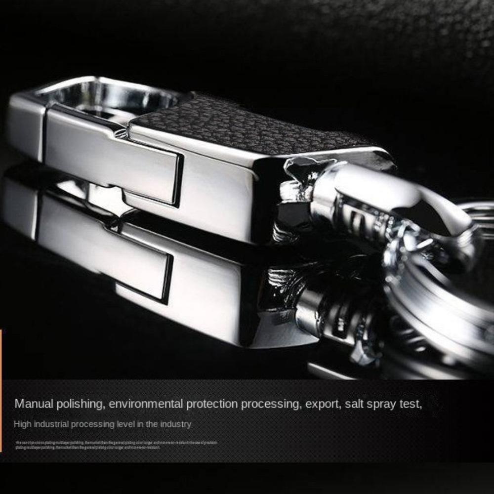 Metal Car Keyring 360 Degrees Key Holder Rings Buckle Key Chain Leather Key Chain  Boy Friend