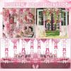 Cute Bow Garland Ornament Birthday Party Decorations Ribbon Bow Hanging Wreath Curtain for Wedding Coquette Bridal Shower
