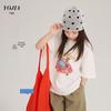 YOJIA Girls' Pure Cotton Short-Sleeve T-Shirt, New Korean Style, Lightweight Spring/Summer 2026 Top